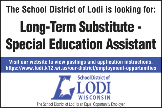 Special Education Assistant, School District of Lodi, Lodi, WI