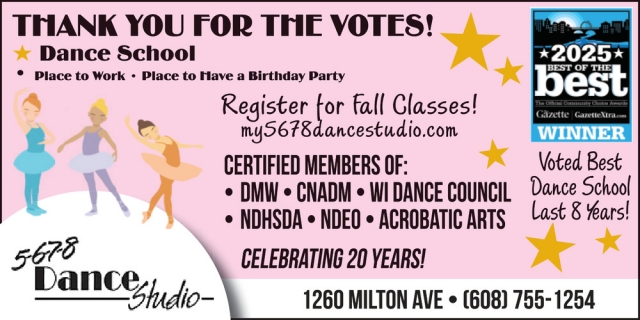 Dance School, 5678 Dance Studio, Janesville, WI