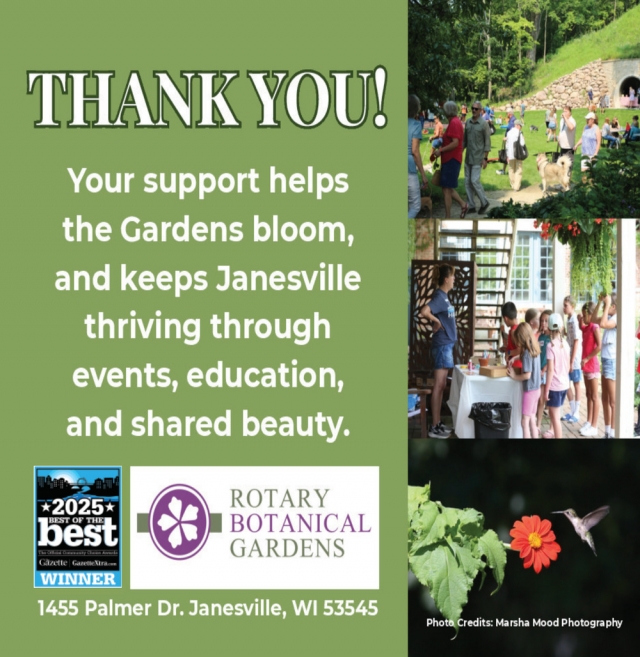 Thank You!, Rotary Botanical Gardens, Janesville, WI