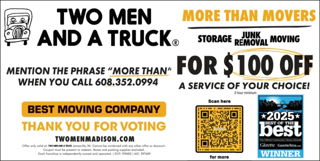 More Than Movers, Two Men & A Truck, Janesville,, WI