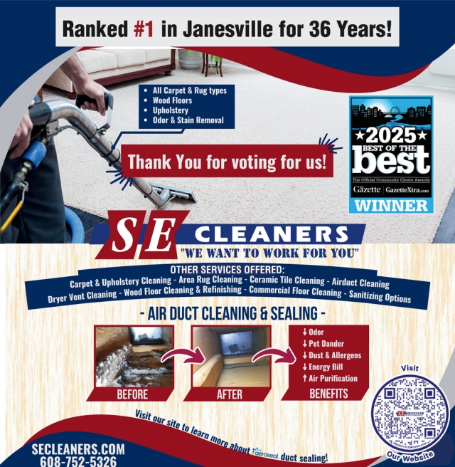 Air Duct Cleaning & Sealing, S.E Cleaners, Janesville, WI