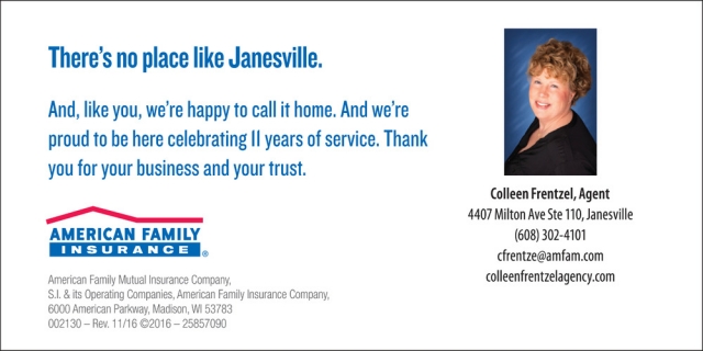 Certified Agency in Customer Excellence, American Family Insurance - Colleen Frentzel, Janesville, WI