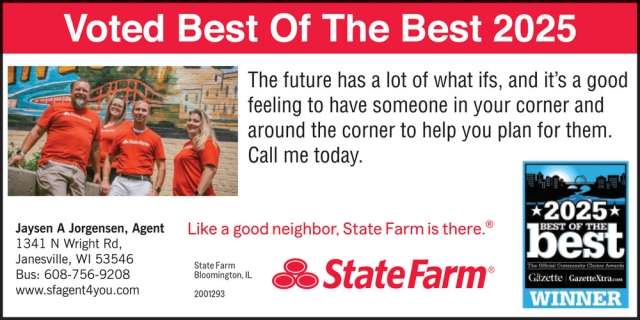 Voted Best of the Best 2025, State Farm: Jaysen A. Jorgensen, Janesville, WI