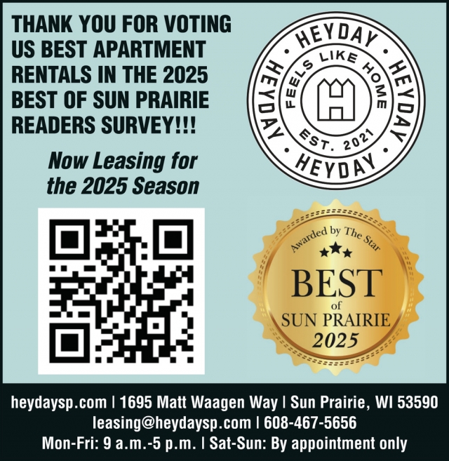 Best Apartment Rentals, HeyDay Apartments, Sun Prairie, WI