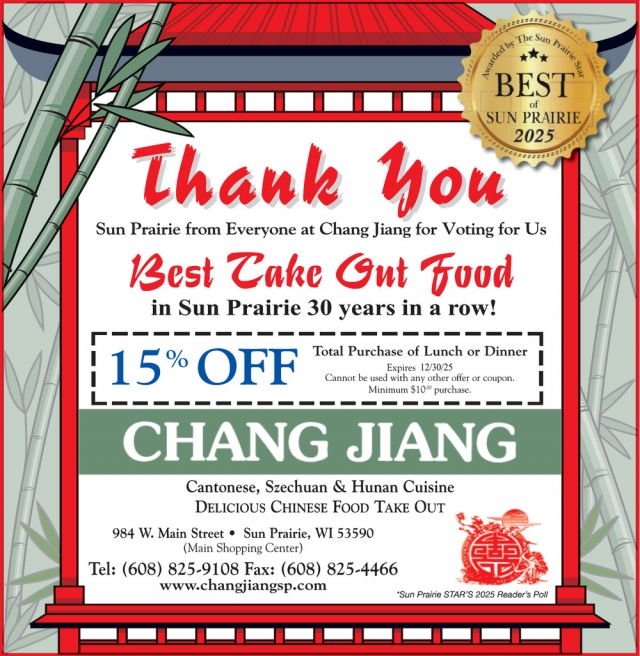 Best Asian Food, Chang Jiang - Sun Prairie, Sun Prairie, WI