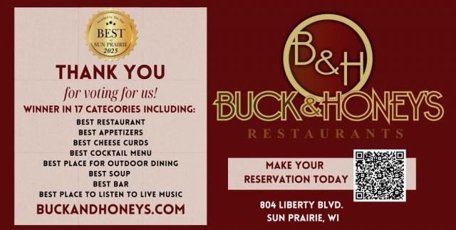 Best Restaurant, Buck & Honey's Restaurant, Mount Horeb, WI
