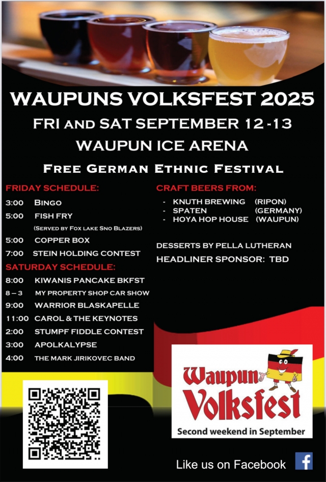 Free German Ethnc Festival, Waupun Volksfest 2025