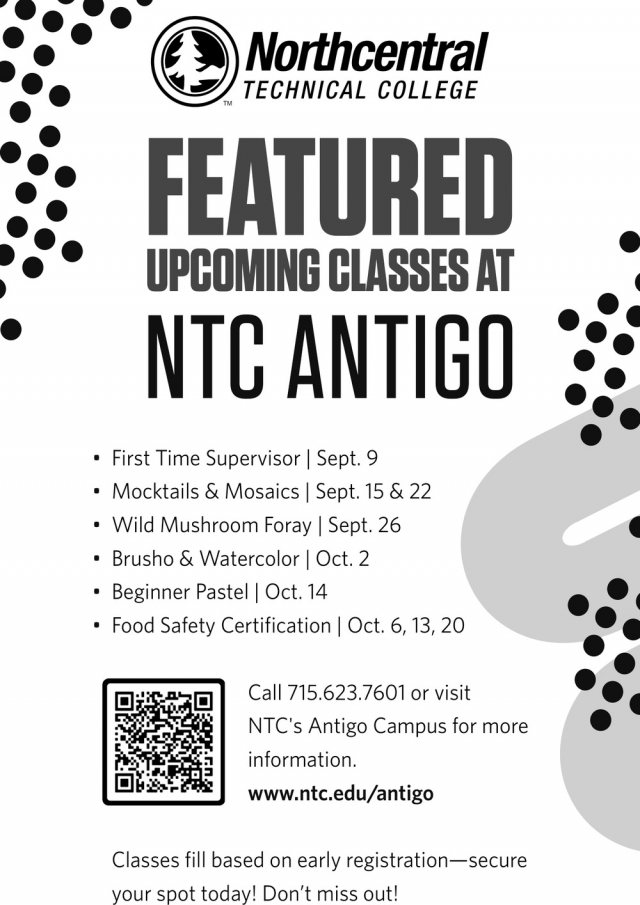 Featured Upcoming Classes, NorthCentral Technical College - Antigo, Antigo, WI