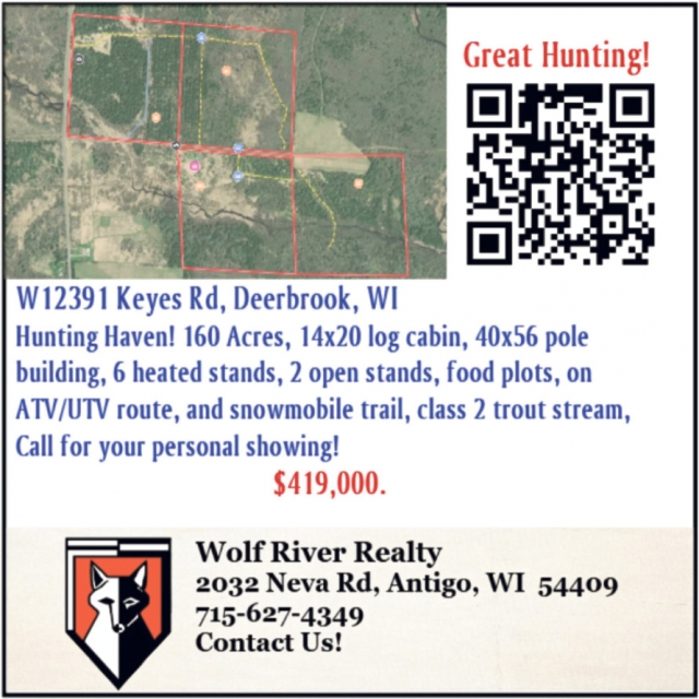 Great Hunting!, Wolf River Realty, Antigo, WI