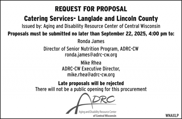 Request for Proposal, ADRC - Aging & Disability Resource Center of Central Wisconsin