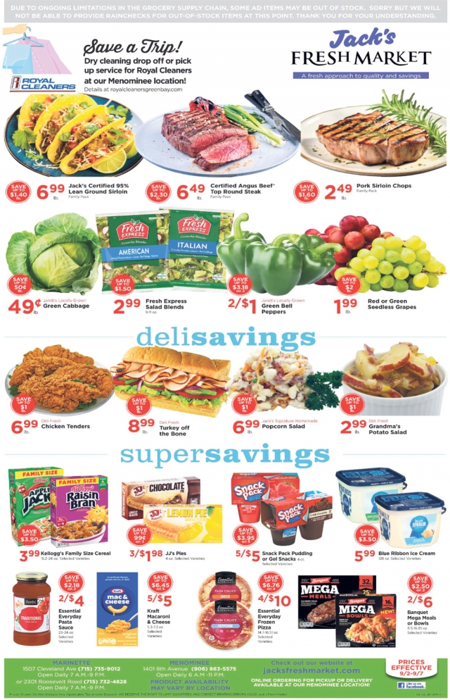 Save a Trip!, Jack's Fresh Market, Menominee, MI