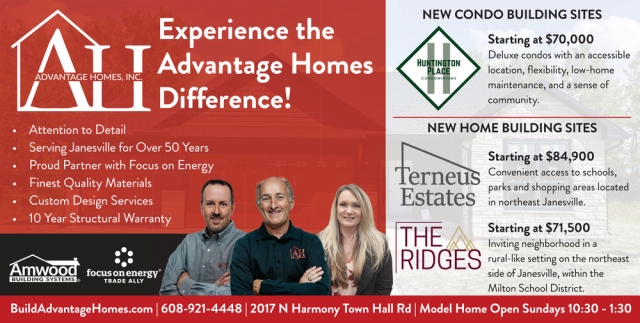 New Condo Building Sites, Advantage Homes Inc., Janesville, WI