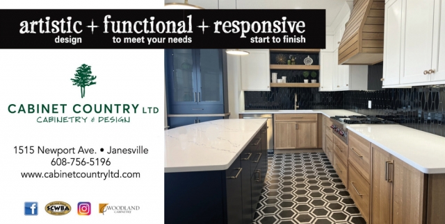 Artistic + Functional + Responsive, Cabinet Country, Ltd, Janesville, WI