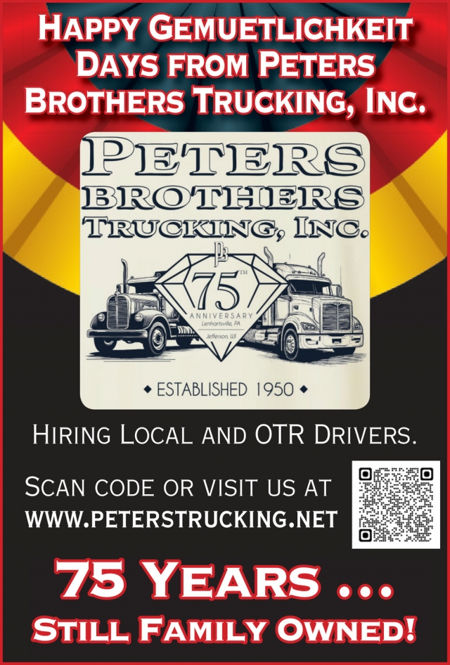 Happy Gemuetlichkeit Days, Peters Brothers Trucking, Inc