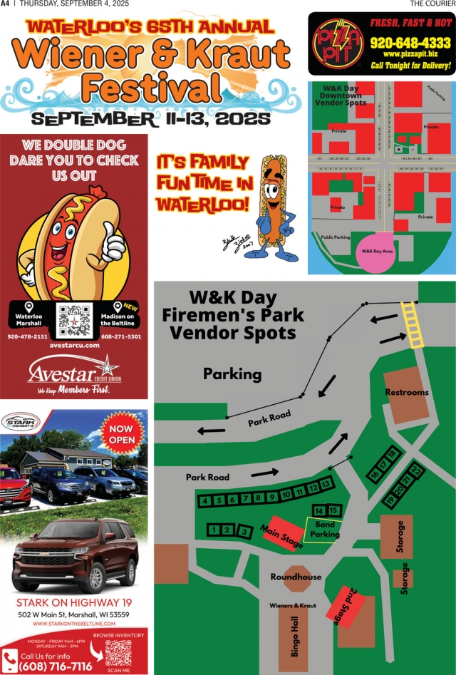 Wiener & Kraut Day, Waterloo's 65th Annual Wiener & Kraut Festival, Waterloo, WI