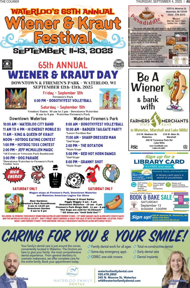 Caring for You & Your Smile!, Waterloo's 65th Annual Wiener & Kraut Festival, Waterloo, WI