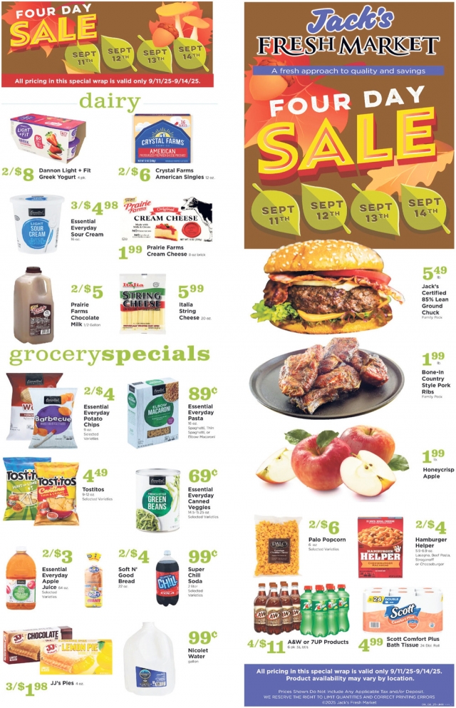 Four Day Sale, Jack's Fresh Market, Menominee, MI