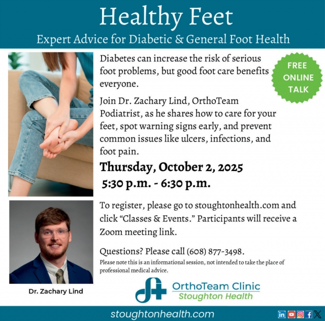 Healthy Feet, OrthoTeam Clinic, Stoughton, WI