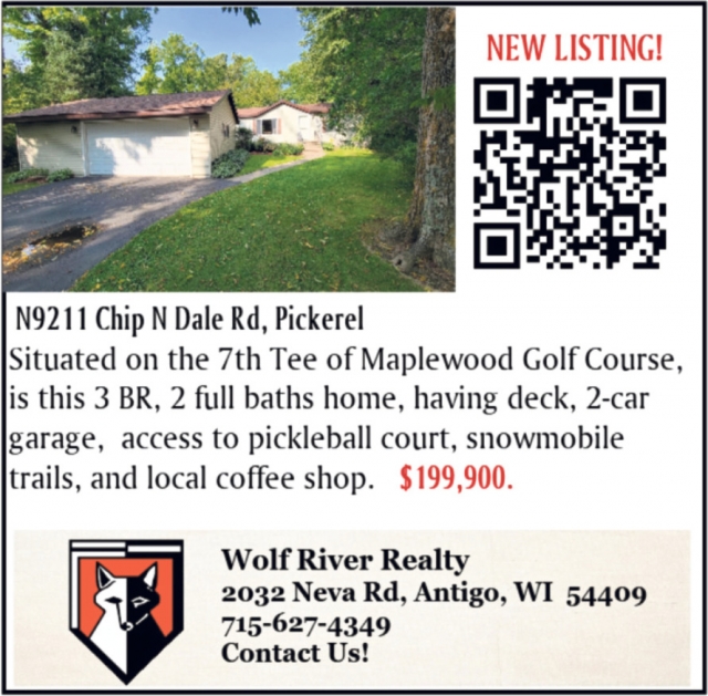 New Listing!, Wolf River Realty, Antigo, WI