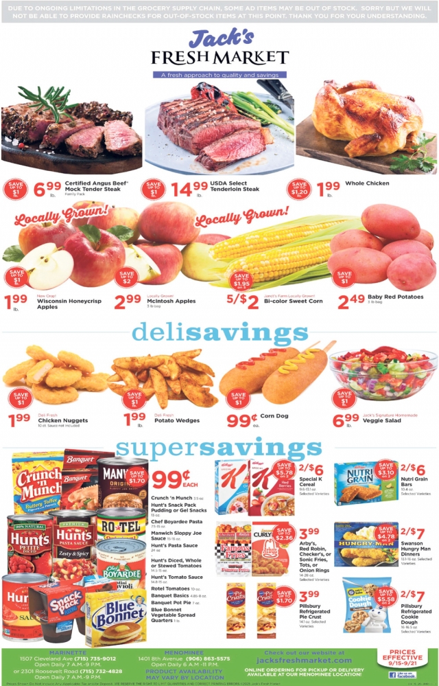 Deli Savings, Jack's Fresh Market, Menominee, MI