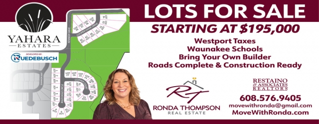 Lots for Sale Starting at $195,000, Ronda Thompson Real Estate