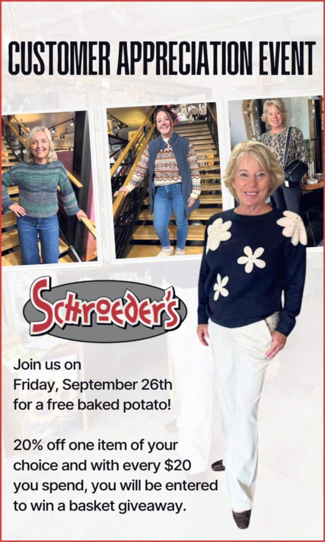 Customer Appreciation Event, Schroeder's, Antigo, WI