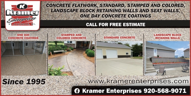 Concrete Flatwork, Kramer Enterprises, Fort Atkinson, WI