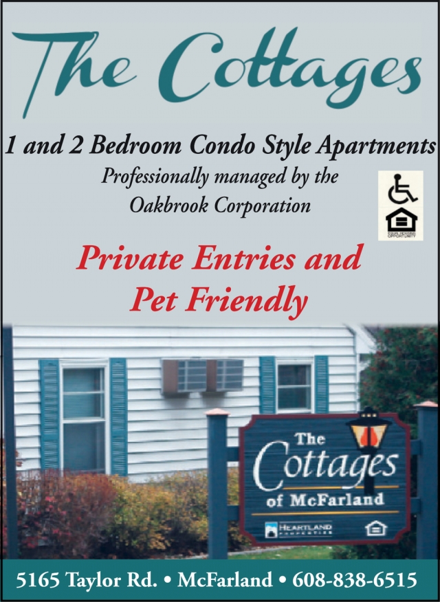 1 and 2 Bedroom Condo Style Apartments, The Cottages of McFarland, Mcfarland, WI