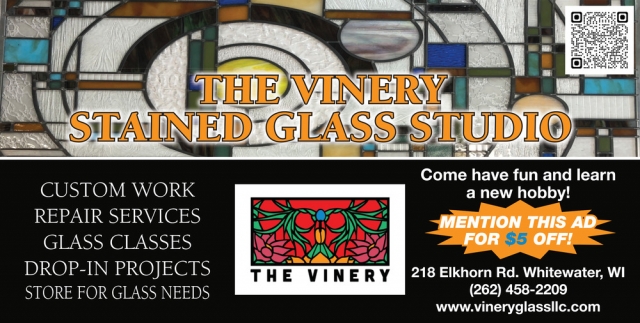 Staned Glass Studio, The Vinery, Whitewater, WI