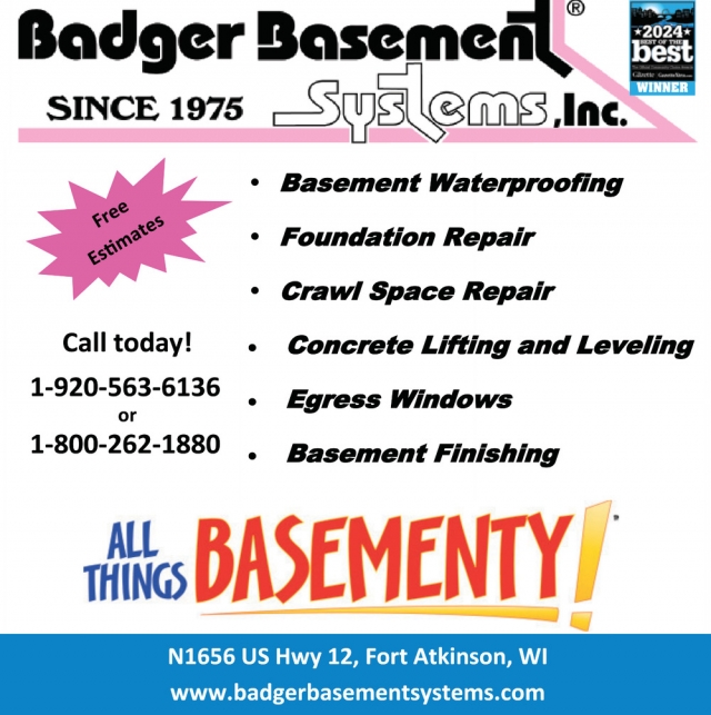 Basement Waterproofing, Badger Basement Systems, Inc