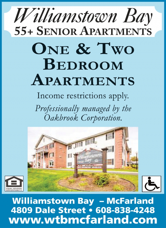 One & Two Bedroom Apartments, Williamstown Bay of McFarland Senior Apartments, Mcfarland, WI