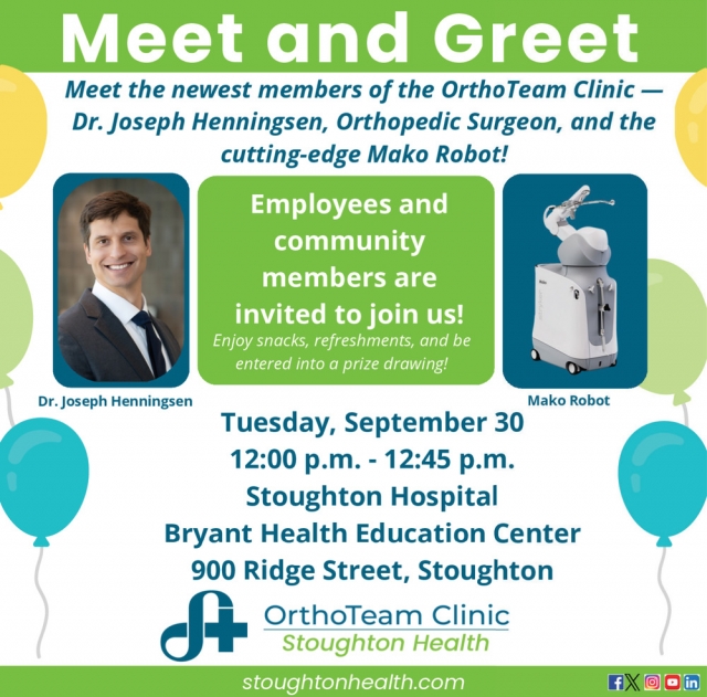 Meet and Greet, Stoughton Health, Stoughton, WI
