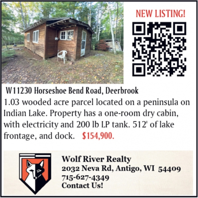 New Listing!, Wolf River Realty, Antigo, WI