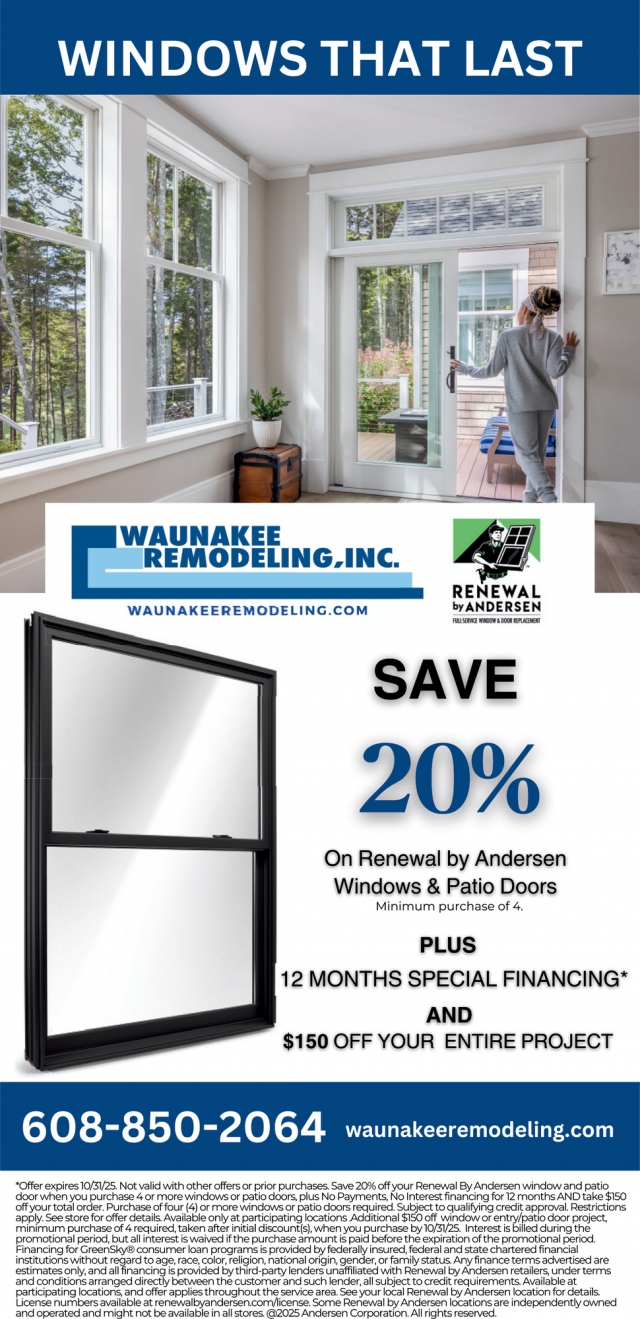 Windows that Last, Waunakee Remodeling, Inc, Waunakee, WI