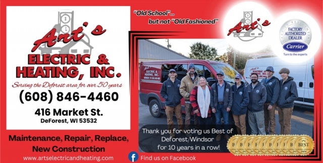 Air Conditioners - Furnaces - Residential - Farm, Art's Electric & Heating, Deforest, WI