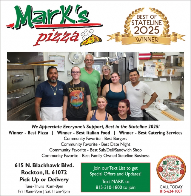 Best Italian Food, Mark's Pizza, Rockton, IL