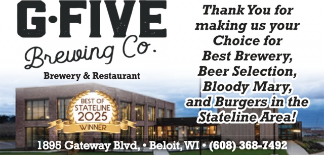 Brewery & Restaurant, G5 Brewing Company, Beloit, WI