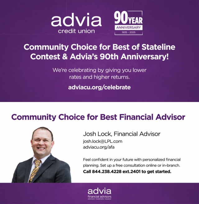 Community Choice for Best Financial Advisor, Advia Credit Union
