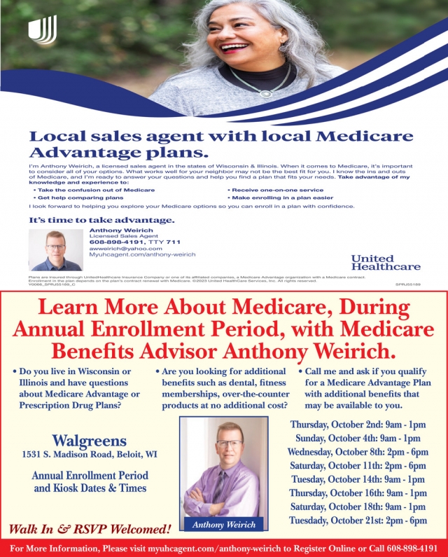 Local Sales Agent With Local Medicare Advantage Plans., United Healthcare - Anthony Weirich, WI