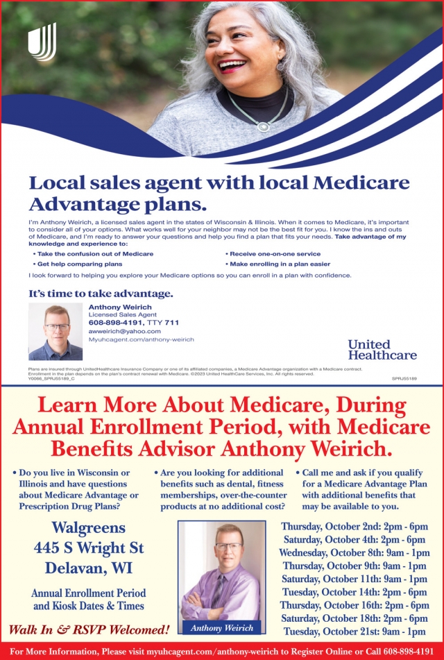 Local Sales Agent With Local Medicare Advantage Plans., United Healthcare - Anthony Weirich, WI