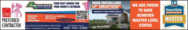 We Are Proud to Have Achieved Master Level Status, Advocate Contracting & Restoration Services, Inc, Lake Geneva, WI