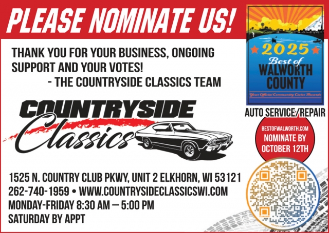 Please Nominate Us!, Countryside Classics, Elkhorn, WI