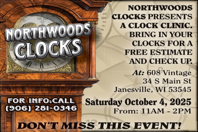 A Clock Clinic, Northwoods Clocks, Beloit, WI