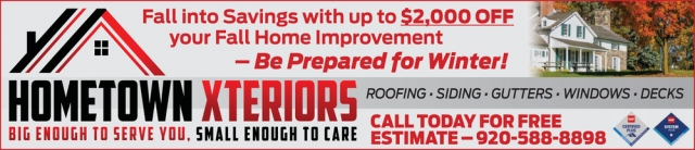Fall Into Savings with Up to $2,000 OFF, Hometown Xteriors, Jefferson, WI