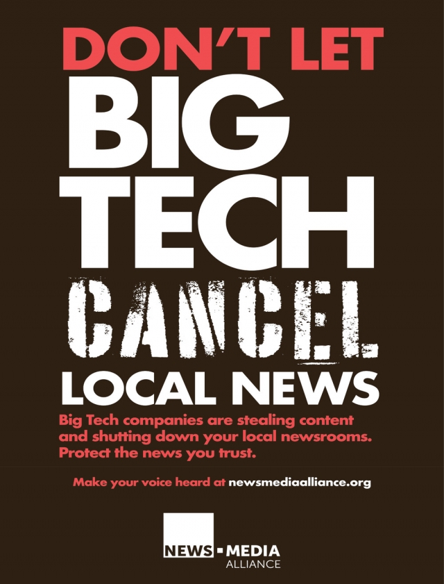 Don't Let Big Tech Cancel Local News, News Media Alliance