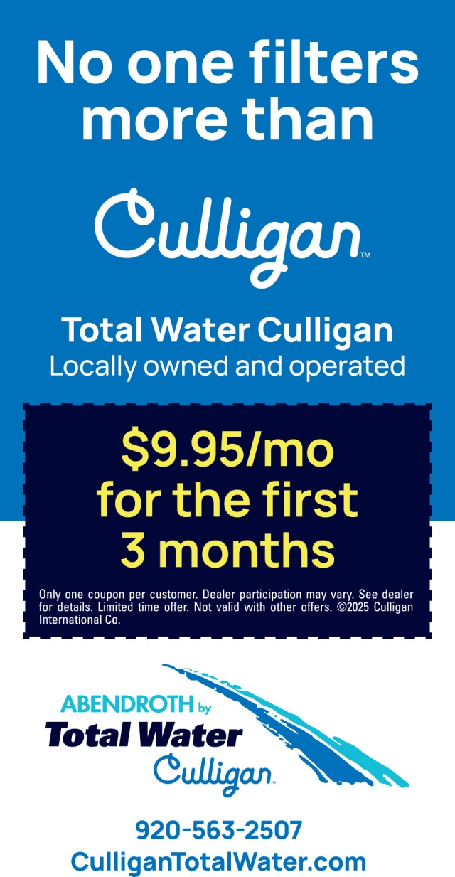 No One Filters More than Culligan, Culligan Water of Lake Mills, Lake Mills, WI