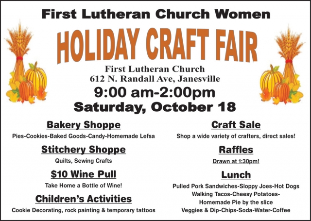 Holiday Craft Fair, First Lutheran Church - Janesville, Janesville, WI