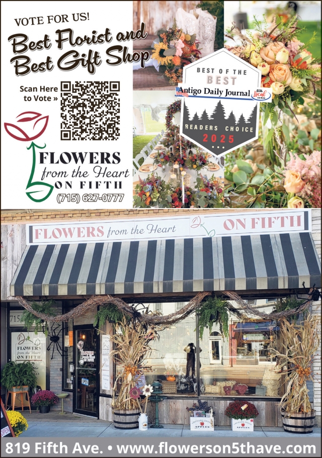 Best Florist and Best Gift Shop, Flowers From the Heart of Fifth, Antigo, WI
