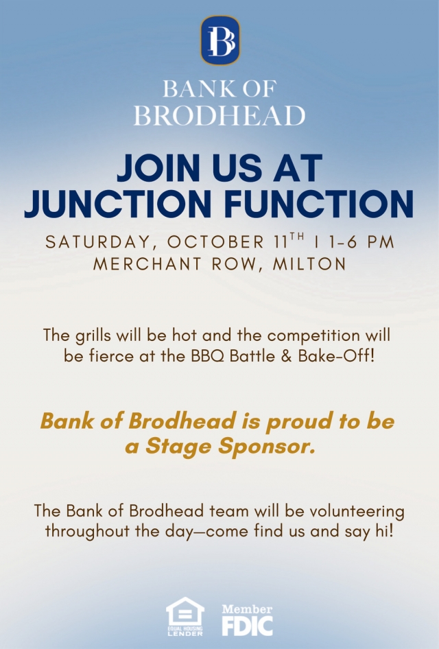 Join Us at Junction Function, Bank Of Brodhead, Brodhead, WI