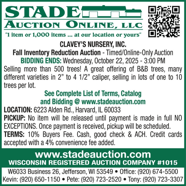 September Consignment Auction, Stade Auction Online, LLC